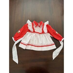 Vintage 1980s Nana's Pet JCPenney Toddler Girls Dress Size 2 Red Polka Dot Lace